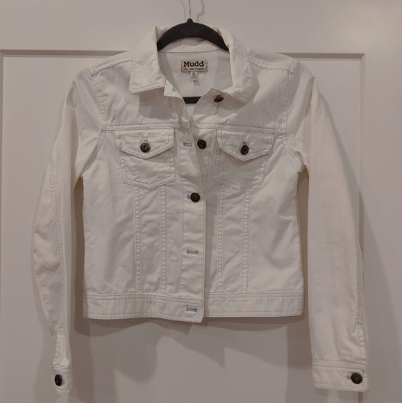 MUDD white denim jean jacket - Picture 1 of 6